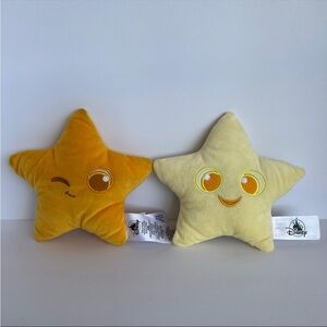 Pack Disney Parks Pixar Pier La Luna Star Yellow Smiling & Surprised 6.5" Plush